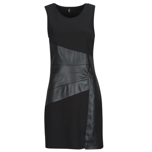 textil Dam Korta klänningar Only ONLMARIANNE FAUX LEATHER MIX DRESS OTW Svart