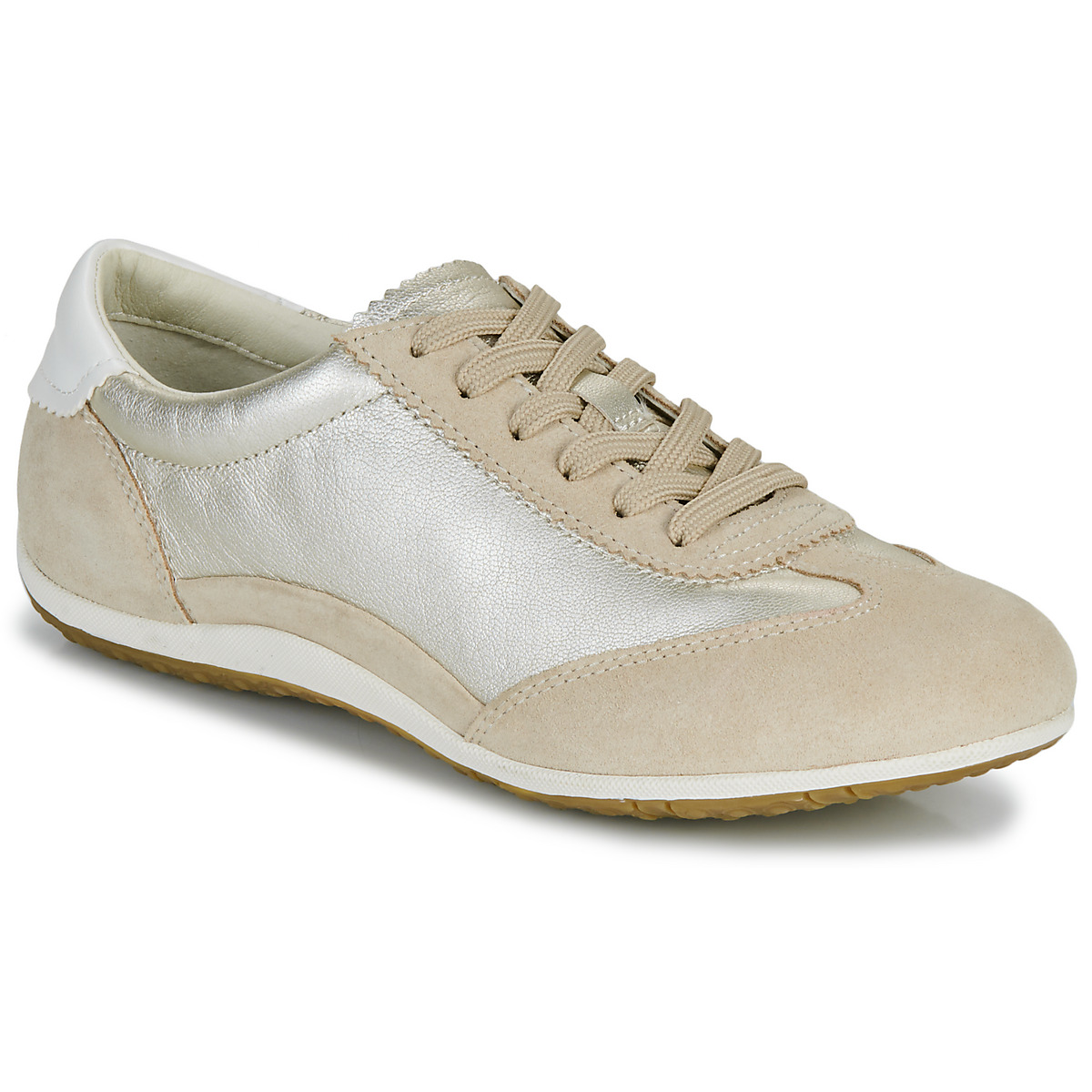 Skor Dam Sneakers Geox D VEGA Beige / Guldfärgad