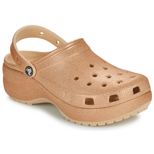 Skor Dam Träskor Crocs Classic Platform Glitter ClogW Beige