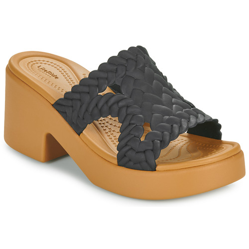 Skor Dam Tofflor Crocs Brooklyn Woven Slide Heel Svart