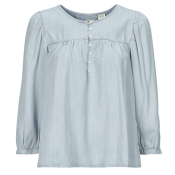 textil Dam Skjortor / Blusar Levi's HALSEY 3/4 SLV BLOUSE Blå