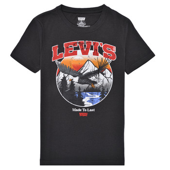 textil Pojkar T-shirts Levi's LVB SOAR LIKE AN EAGLE TEE Svart