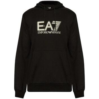 textil Herr Sweatshirts Ea7 Emporio Armani Visibility Cotton Hooded Sweatshirt Black Svart