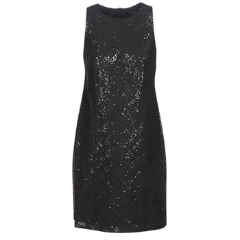 Oblačila Ženske Kratke obleke Lauren Ralph Lauren SEQUINED SLEEVELESS DRESS Črna