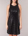 Oblačila Ženske Kratke obleke Lauren Ralph Lauren SEQUINED SLEEVELESS DRESS Črna