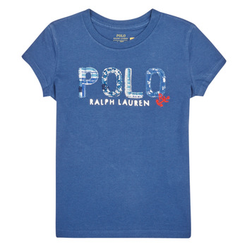 Oblačila Deklice Majice s kratkimi rokavi Polo Ralph Lauren SS POLO TEE-KNIT SHIRTS-T-SHIRT Modra