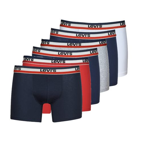 Spodnje perilo Moški Boksarice Levi's LOGO BRIEF PACK X6 Bela / Siva / Rdeča / Črna