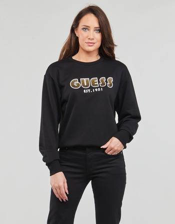 Oblačila Ženske Puloverji Guess CN SHADED LOGO SWEATSHIRT Črna