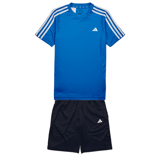 Oblačila Dečki Trenirka komplet adidas Performance TR-ES 3S TSET Modra / Črna / Bela