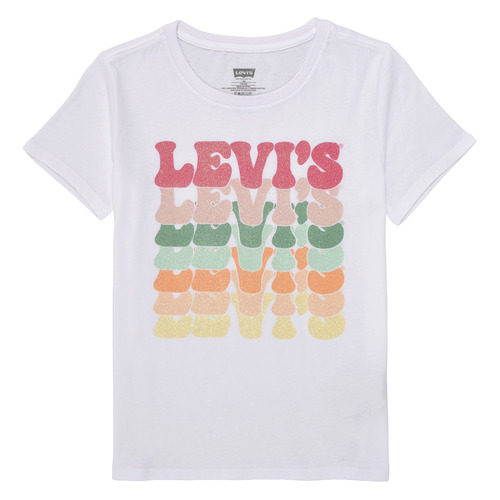 Oblačila Deklice Majice s kratkimi rokavi Levi's ORGANIC RETRO LEVIS SS TEE Večbarvna / Bela