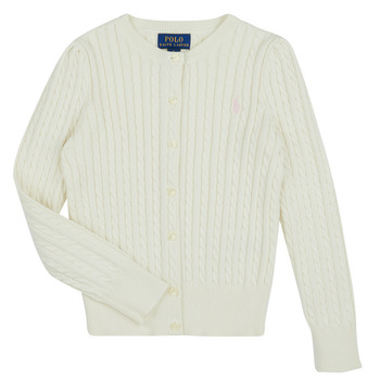 Oblačila Deklice Telovniki & Jope Polo Ralph Lauren MINI CABLE-TOPS-SWEATER Bela