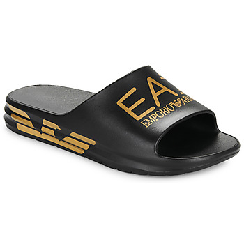 Čevlji  Natikači Emporio Armani EA7 CRUSHER DISTANCE SLIDE Črna / Pozlačena