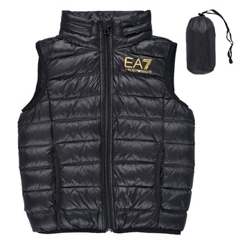 Oblačila Dečki Puhovke Emporio Armani EA7 CORE ID DOWN WAISTCOAT Črna