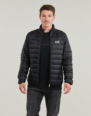 Oblačila Moški Puhovke Emporio Armani EA7 CORE IDENTITY DOWN JACKET Črna / Srebrna