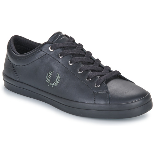 Čevlji  Moški Nizke superge Fred Perry BASELINE LEATHER Črna / Zelena