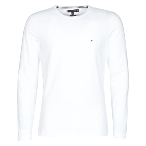 Oblečenie Muž Tričká s dlhým rukávom Tommy Hilfiger STRETCH SLIM FIT LONG SLEEVE TEE Biela