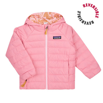 Oblečenie Dievča Vyteplené bundy Patagonia BABY REVERSIBLE DOWN SWEATER HOODY Ružová