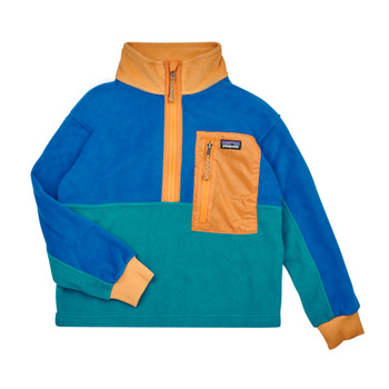 Oblečenie Deti Flísové mikiny Patagonia KIDS MICRODINI 1/2 ZIP PULLOVER Modrá / Zelená / Žltá