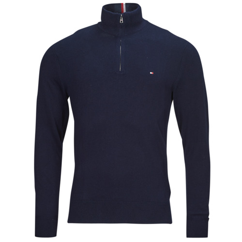 Oblečenie Muž Svetre Tommy Hilfiger PIMA ORG CTN CASHMERE ZIP MOCK Námornícka modrá