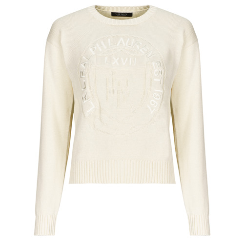 Oblečenie Žena Svetre Lauren Ralph Lauren RIEDNEE-LONG SLEEVE-PULLOVER Slonia kosť