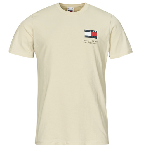 Oblečenie Muž Tričká s krátkym rukávom Tommy Jeans TJM SLIM ESSENTIAL FLAG TEE EXT Béžová