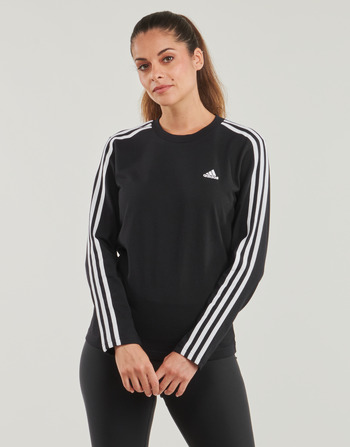 Oblečenie Žena Tričká s dlhým rukávom Adidas Sportswear Essentials 3-Stripes Long Sleeve Long-Sleeve Top Čierna / Biela