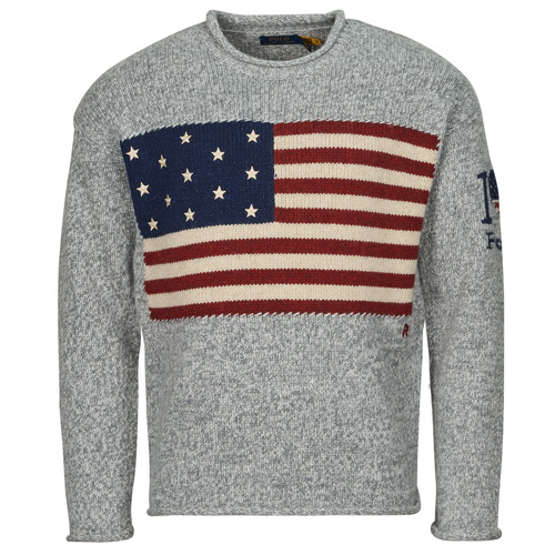 Oblečenie Muž Svetre Polo Ralph Lauren PULL USA FLAG Šedá / Frkaná / Šedá / Combo