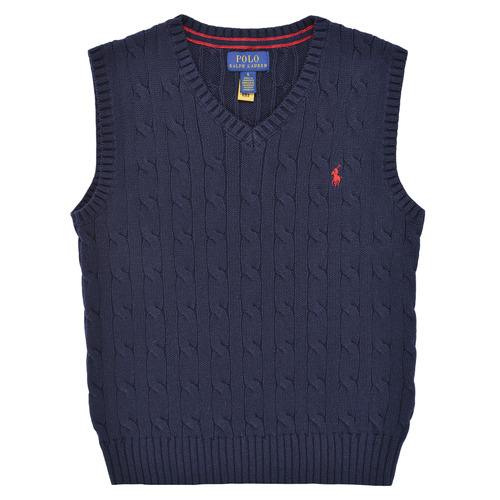 Oblečenie Deti Svetre Polo Ralph Lauren VEST-TOPS-SWEATER Námornícka modrá