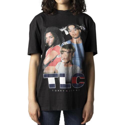 Oblečenie Žena Svetre Tommy Hilfiger ABO TJW TLC OVERSIZED SS TEE DW0DW13009 Čierna