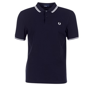 Oblečenie Muž Polokošele s krátkym rukávom Fred Perry SLIM FIT TWIN TIPPED Námornícka modrá / Biela