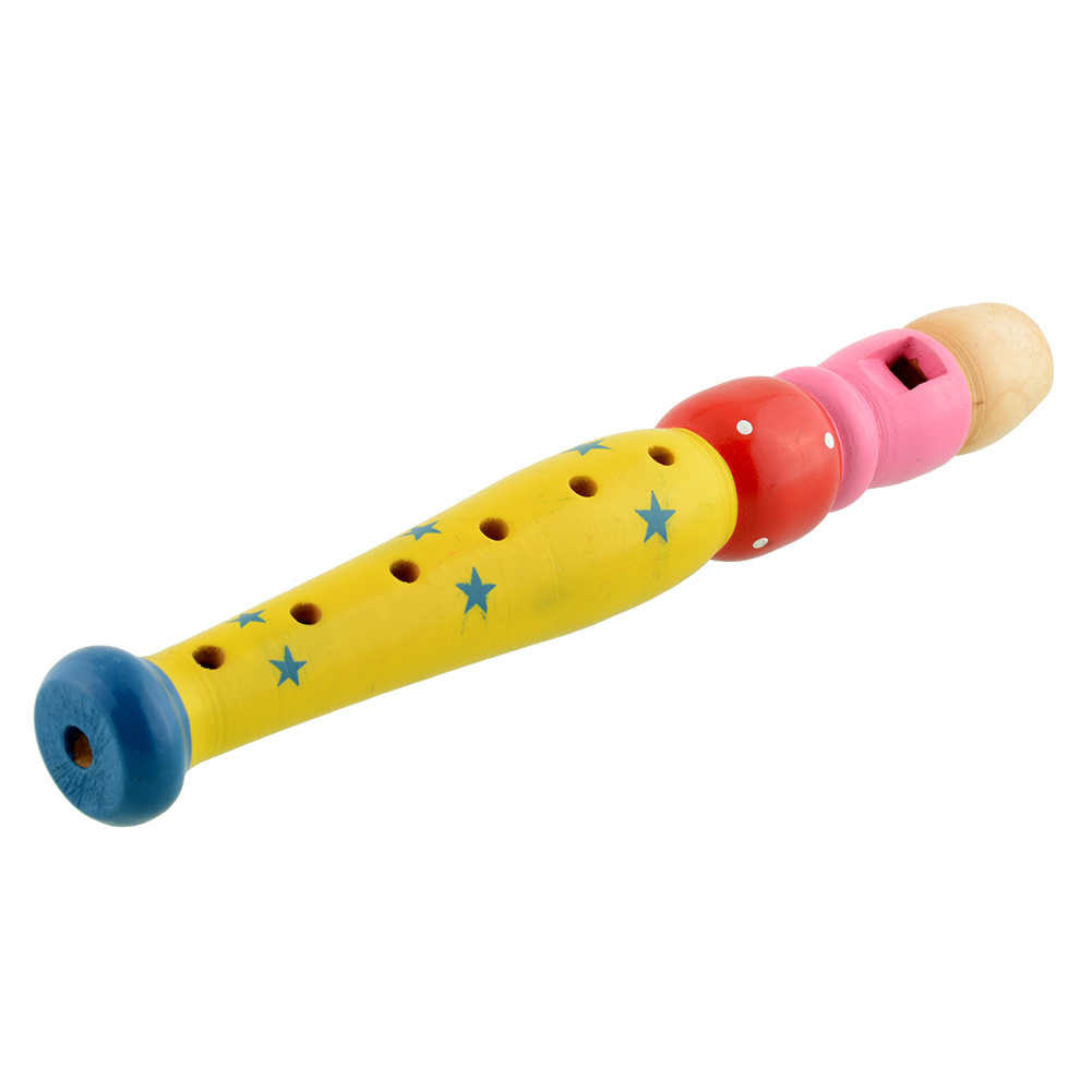 Colorful Fun Baby Kids Wooden Flute Early Musical Education Toys Gift ...