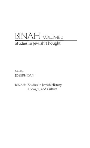 Bild des Verk�ufers f�r Binah : Volume II; Studies in Jewish Thought zum Verkauf von AHA-BUCH GmbH