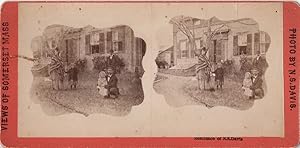 STEREOVIEW OF PHOTOGRAPHER'S FAMILY AND RESIDENCE