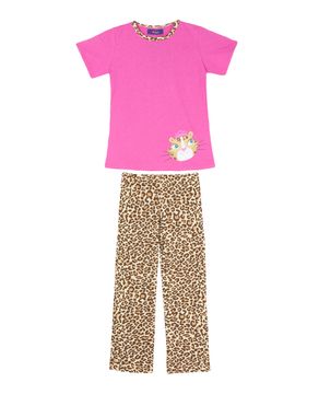 PIJAMA-INFANTIL-FEMININO-PUKET-MANGA-CURTA-COM-CALCA-ONCA