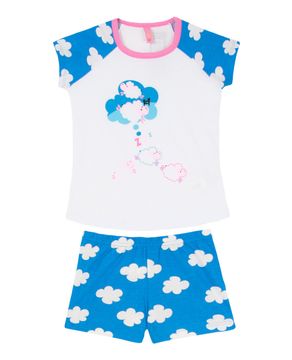 PIJAMA-INFANTIL-FEMININO-PUKET-MANGA-CURTA-OVELHA-NUVENS