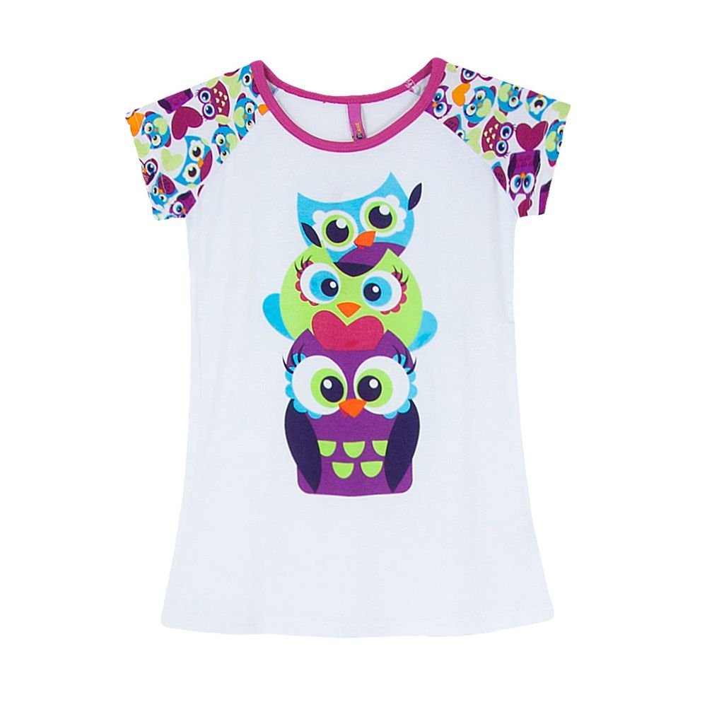 CAMISAO-INFANTIL-PUKET-MANGA-CURTA-CORUJAS