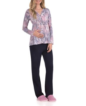 Pijama-Feminino-Lua-Encantada-Longo-Aberto-Onca