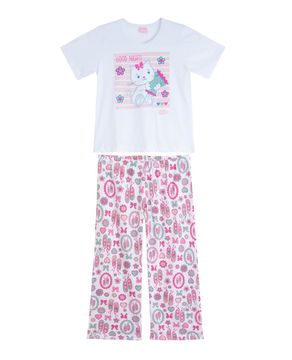 Pijama-Infantil-Feminino-Compose-Longo-Gato