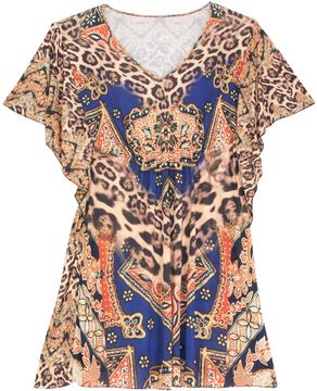 Kaftan-Plus-Size-Recco-Microfibra-Animal-Print