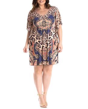 Kaftan-Plus-Size-Recco-Microfibra-Animal-Print