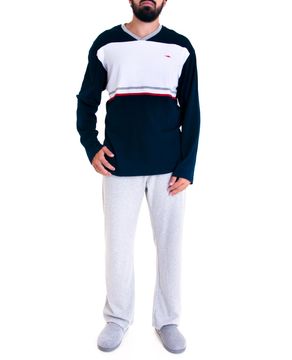 Pijama-Masculino-Fits-Well-Longo-Suedine-Recortes