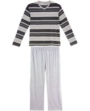 Pijama-Plus-Size-Masculino-Fits-Well-Longo-Modal-Listra