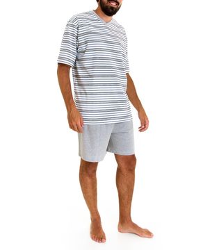 Pijama-Masculino-Fits-Well-Curto-Algodao-Listras