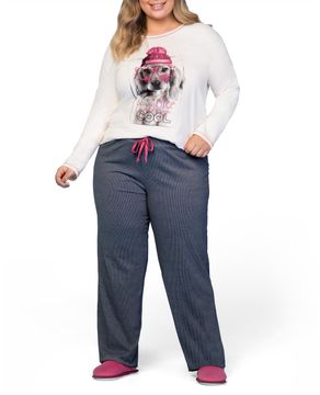 Pijama-Plus-Size-Feminino-Lua-Encantada-Algodao-Cocker