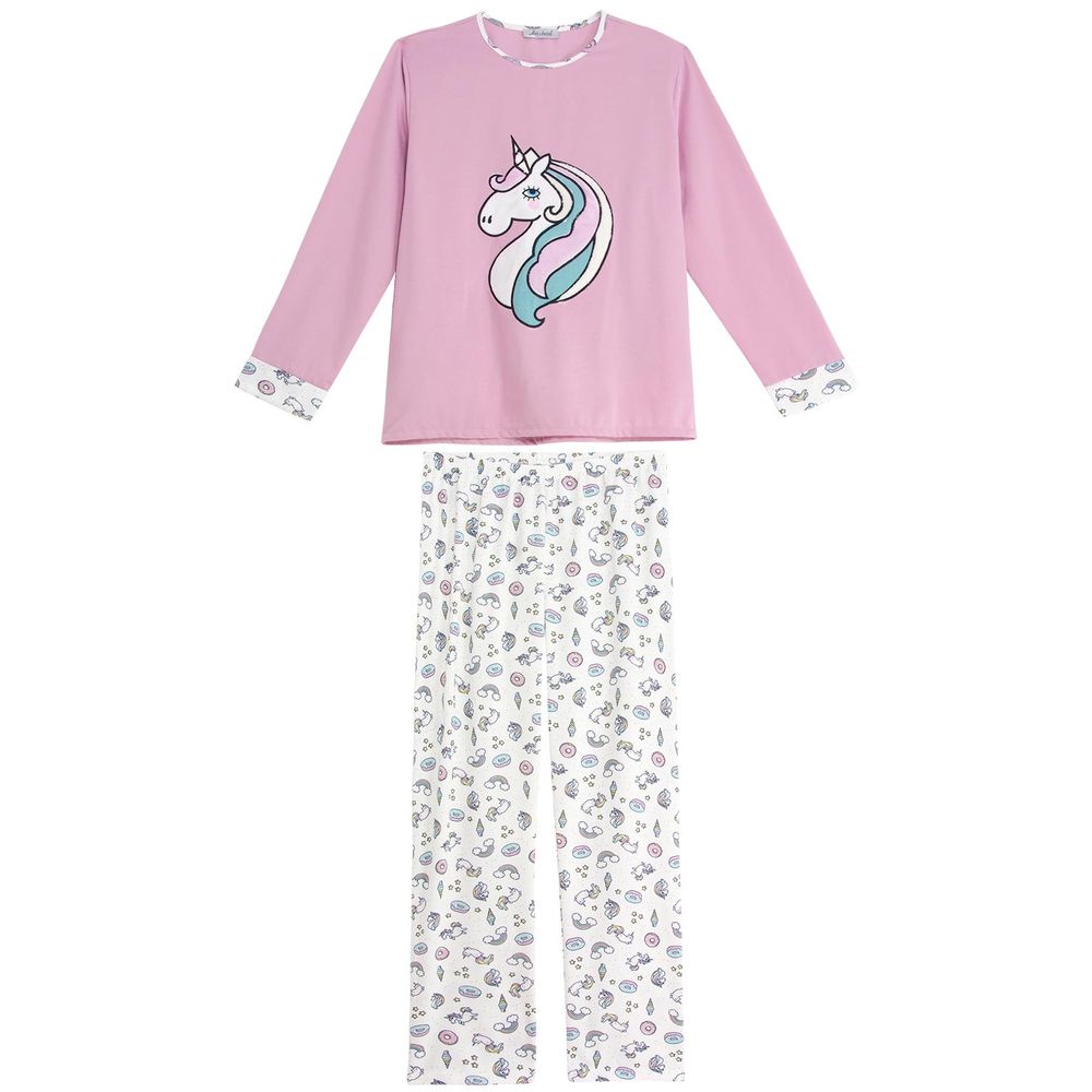 Pijama-Plus-Size-Feminino-Lua-Cheia-Flanelado-Unicornio