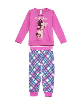 Pijama-Infantil-Feminino-Laibel-Longo-Algodao-Bulldog