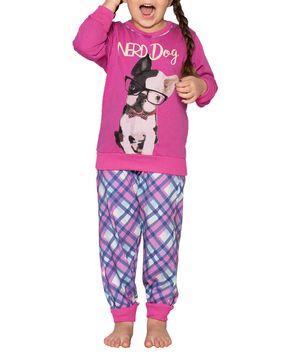 Pijama-Infantil-Feminino-Laibel-Longo-Algodao-Bulldog