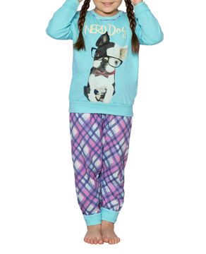 Pijama-Infantil-Feminino-Laibel-Longo-Algodao-Bulldog