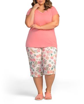 Pijama-Plus-Size-Pescador-Lua-Encantada-Floral