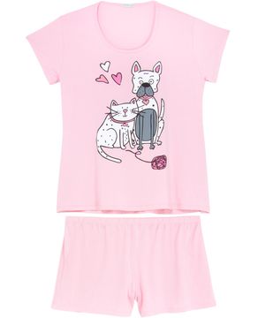 Shortdoll-Plus-Size-Homewear-Viscolycra-Cao-e-Gato